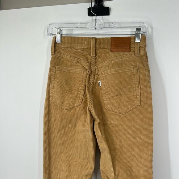 Levi’s Ribcage Boot Pants Corduroy Tan High Rise - Picture 6 of 8